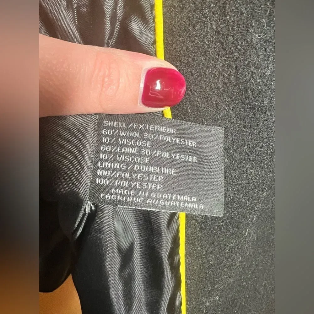 2009 DKNY Black Button Up Wool Peacoat Jacket Ladies Size 6 - EUC - Picture 9 of 13